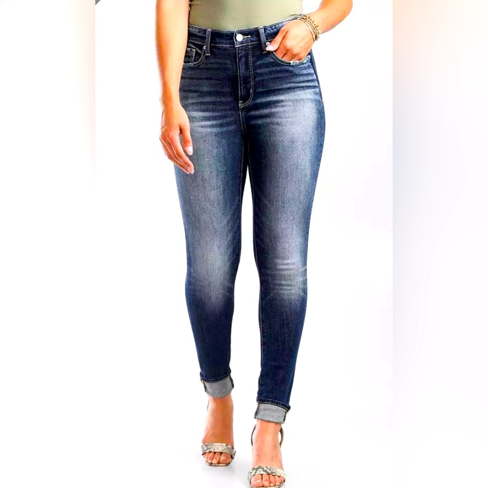 Buckle Women's Skinny Jeans - Dark Blue
